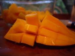 eating a mango